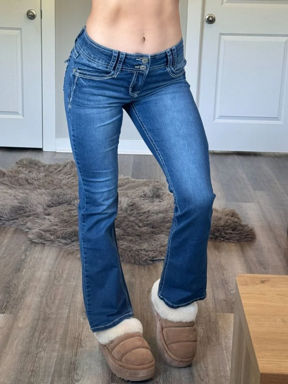 Y2K Wallflower Low Rise Bootcut Jeans Womens 5 Thick Stitch Luscious Curvy Fit